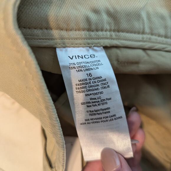 NWT Vince Khaki Sepia Washed Wide Leg Crop Pants Size 16 - Picture 7 of 9